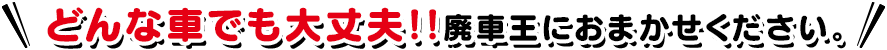 どんな車でも大丈夫！！廃車王におまかせください。